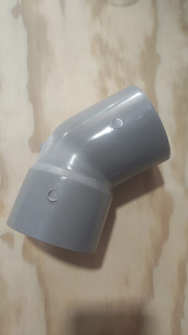 Codo Sanitario PVC 75mm 45°