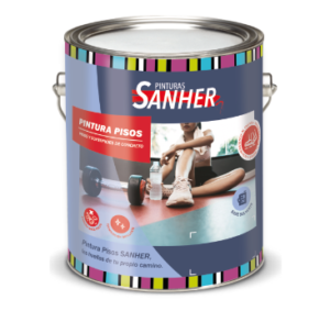 Pintura para piso base solvente gris galon sanher