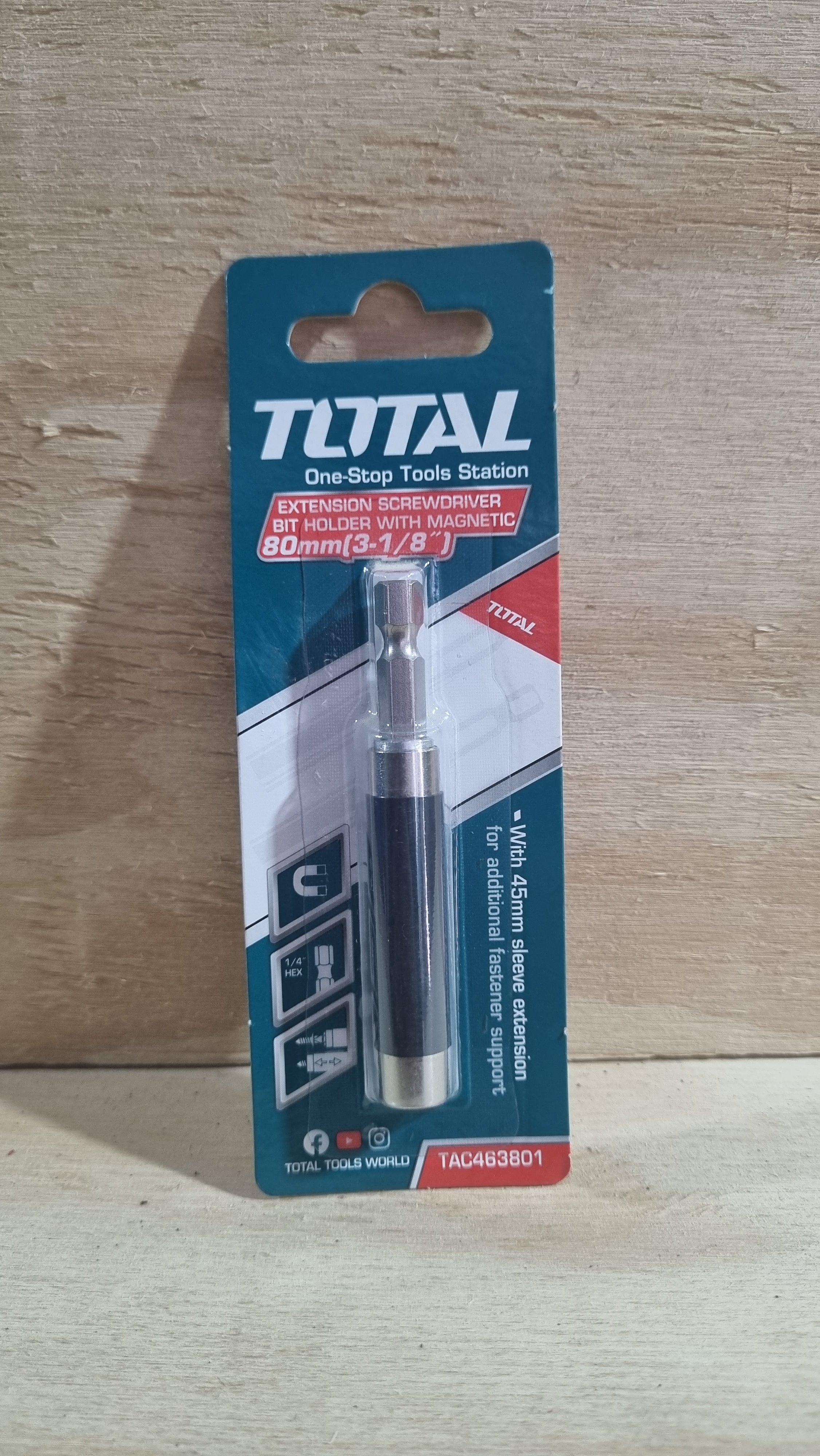 Porta puntas para destornillador con imán 80mm