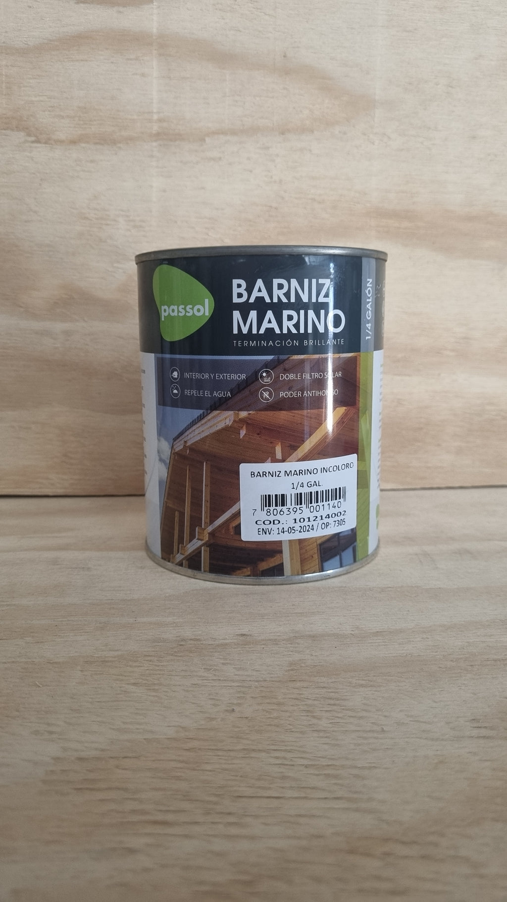 Barniz marino incoloro 1/4 galón
