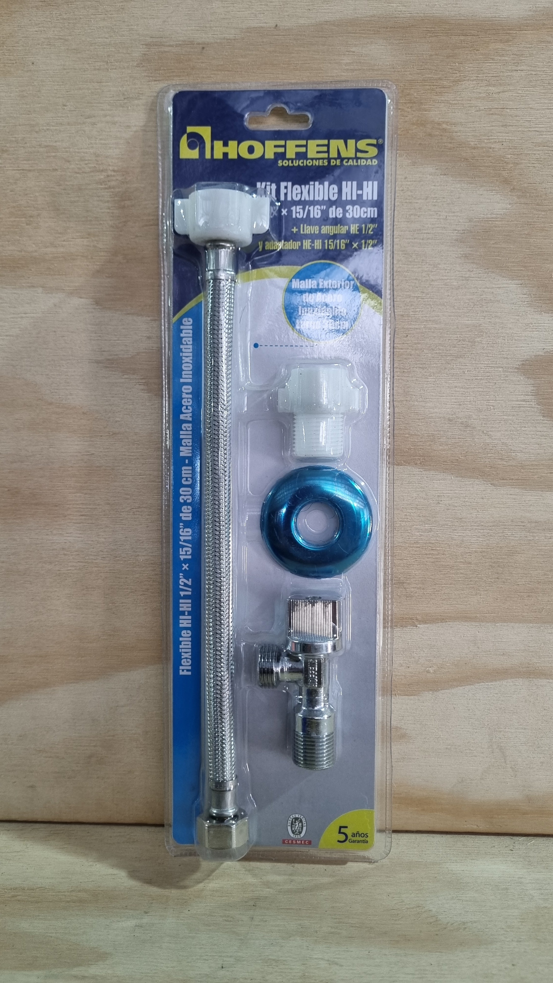 Kit Flexible Hi-Hi 1/2 x 15/16" - 30cm + Llave Angular He 1/2" + Adaptador He-Hi 15/16 x 1/2"