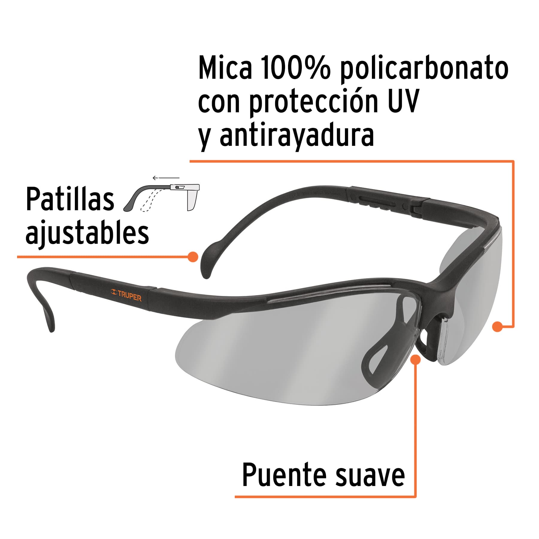 Lente Seguridad Ligero Interior y Exterior Visión - Truper