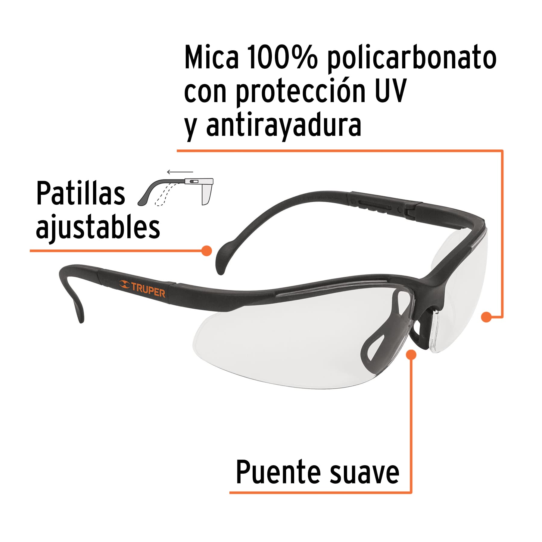 Lente Seguridad Transparente - Truper