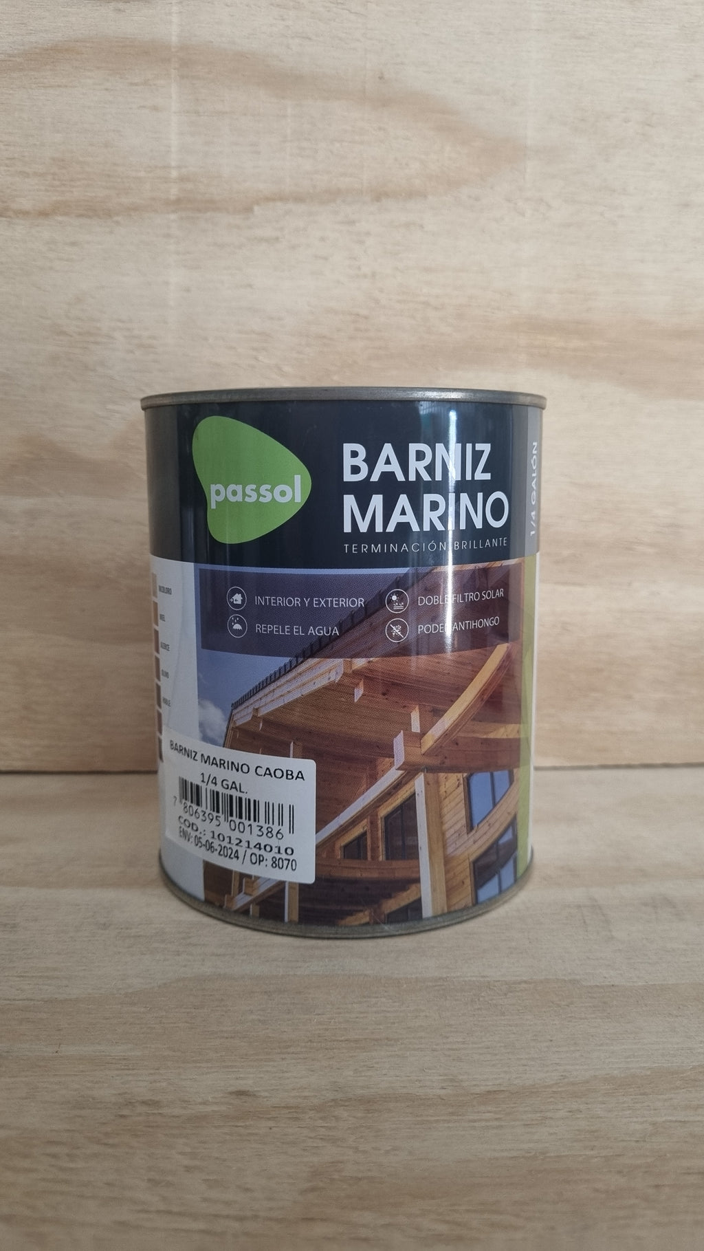 Barniz marino caoba 1/4 galón