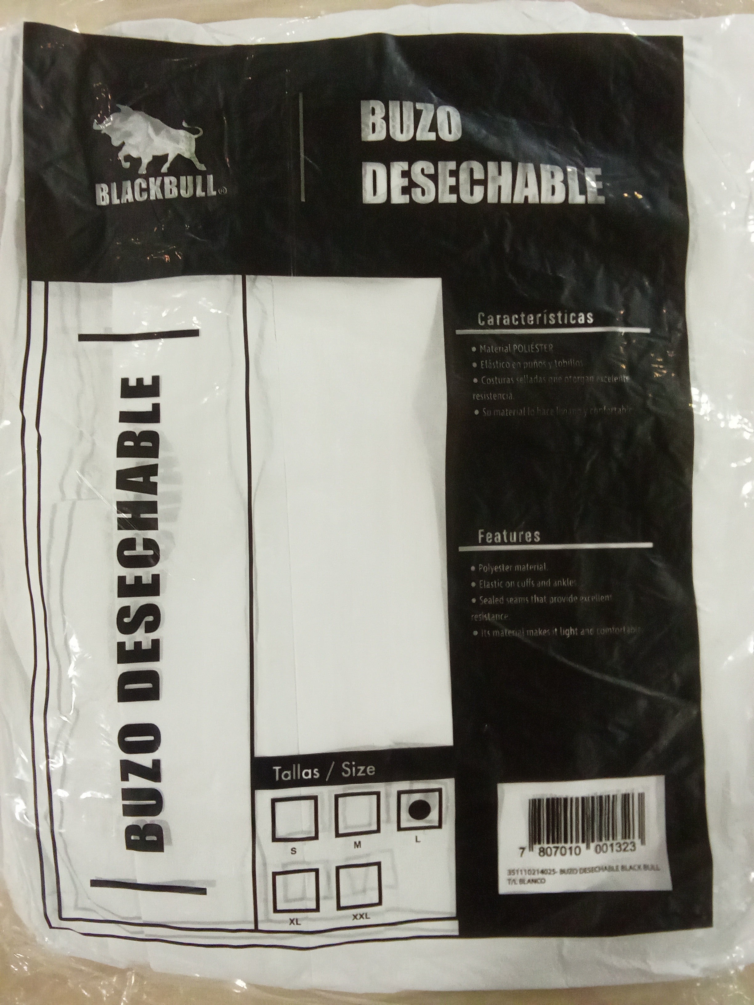 Overol Blanco Desechable Talla L