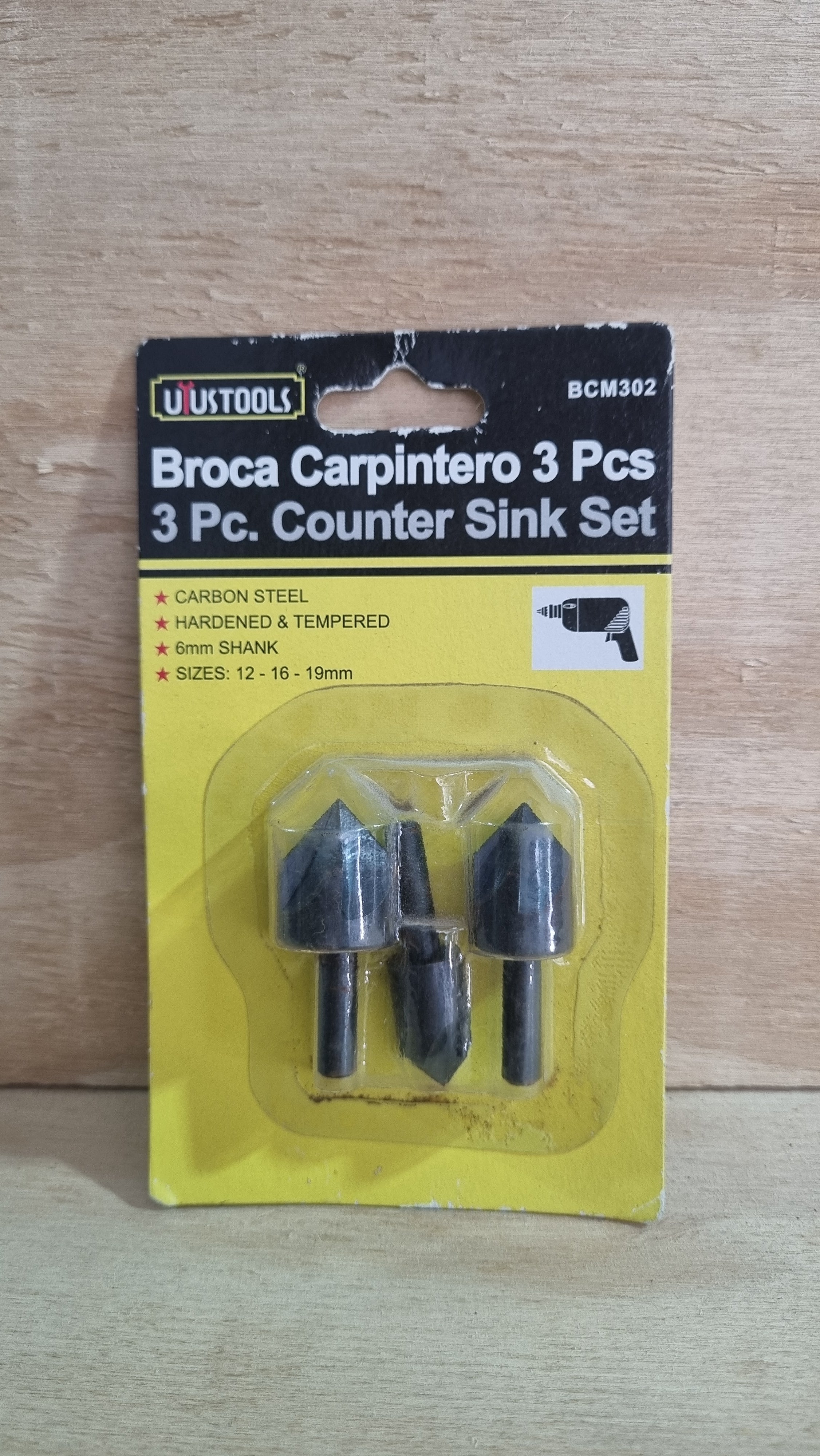 Broca carpintero 3 piezas