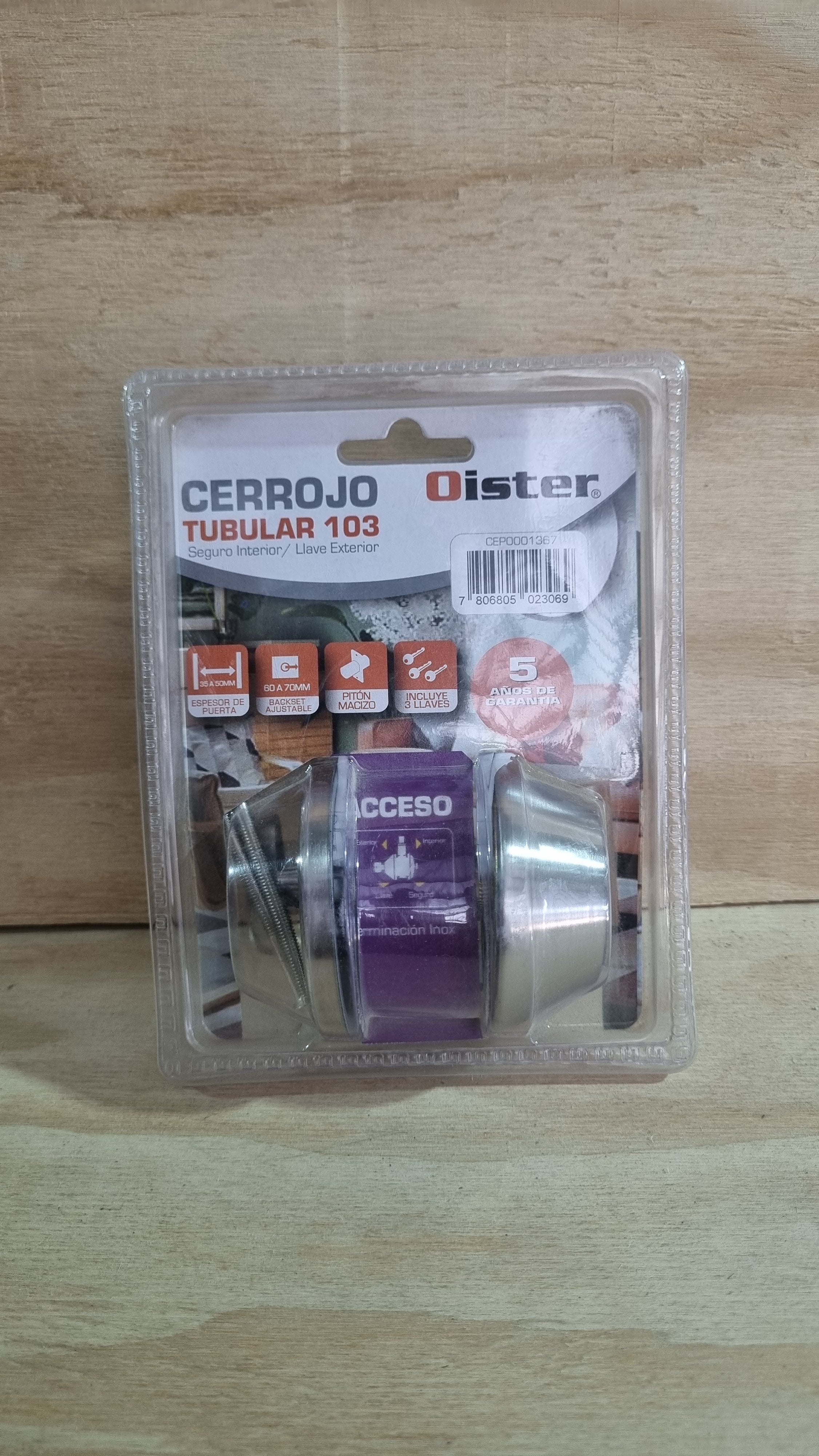 Cerrojo Tubular - Seguro Interior / Llave Exterior