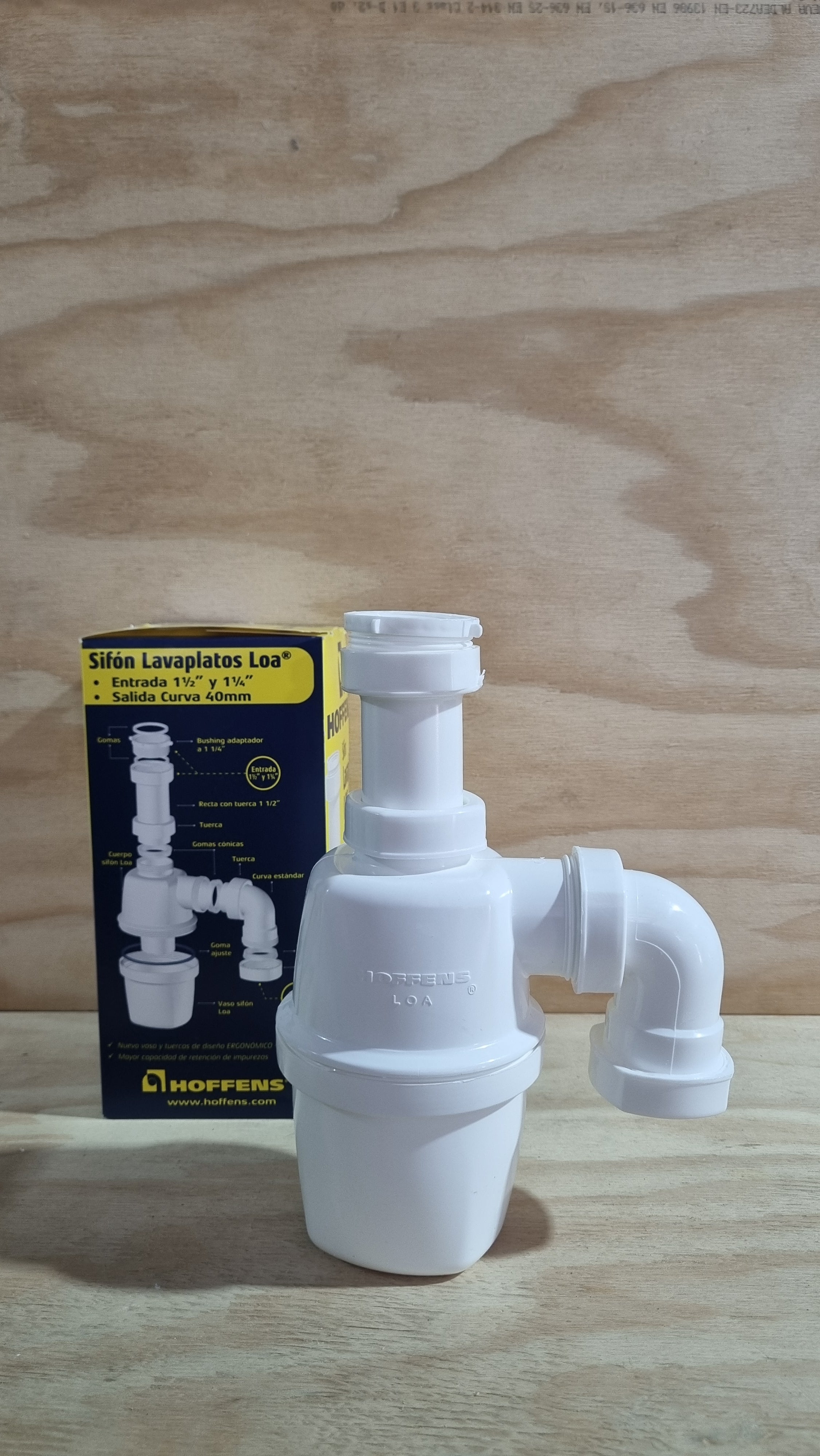Sifón Lava Platos 1 1/2" Salida Curva Estándar 40mm