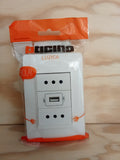 Toma Corriente Doble + Cargador USB 10A - 250V