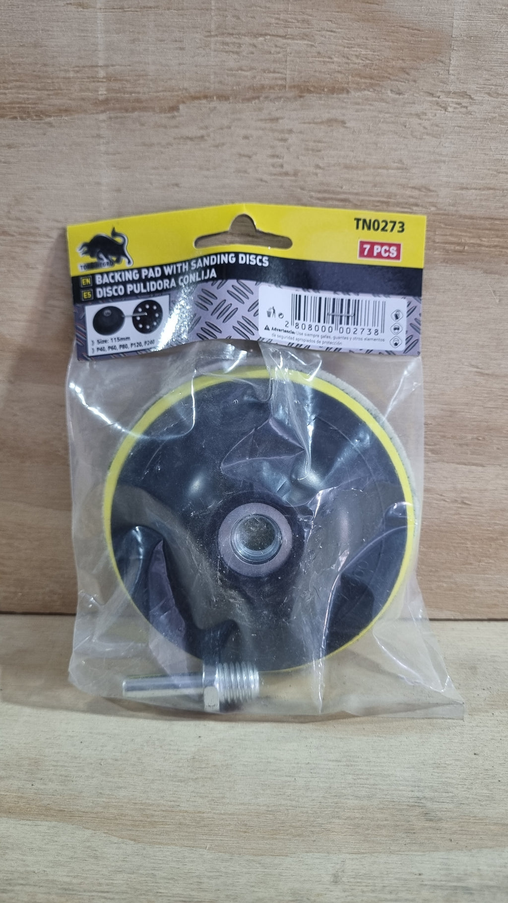 Disco Pulidor Con Lija 115mm - Grano 40, 60, 80, 120, 240 - 7 piezas