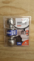 Cerradura Cilíndrica Baño - Terminación Acero Inoxidable Satín