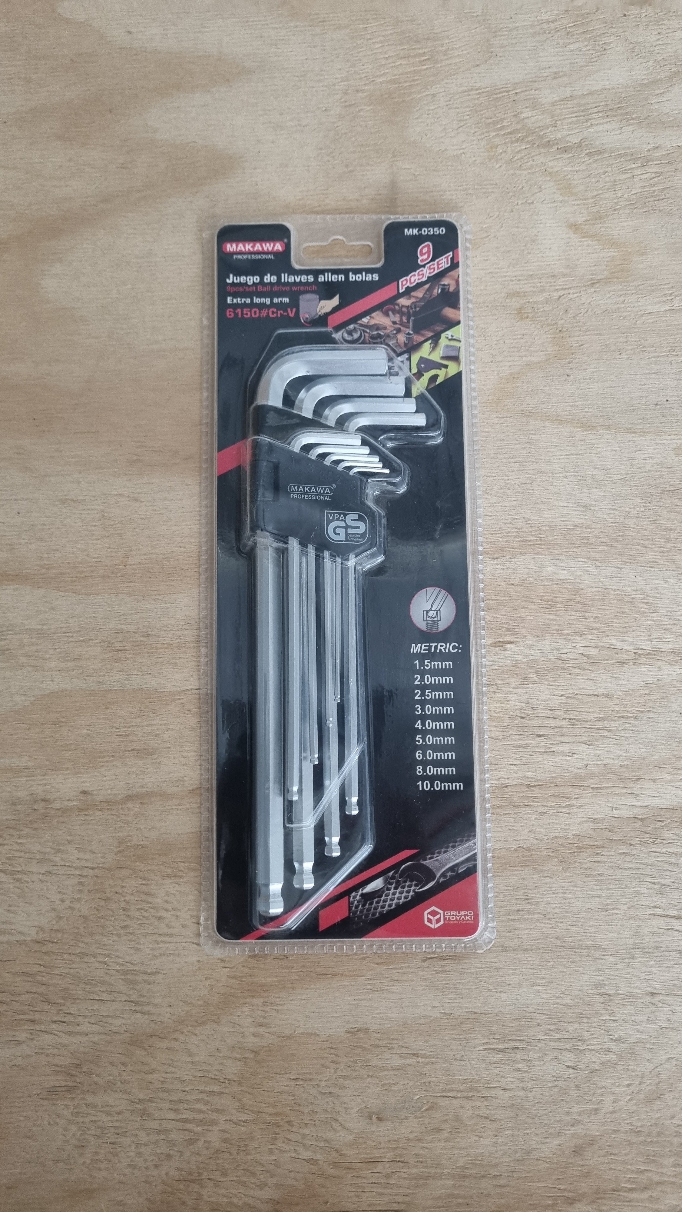 Juego De Llaves Allen Bolas 9 Piezas