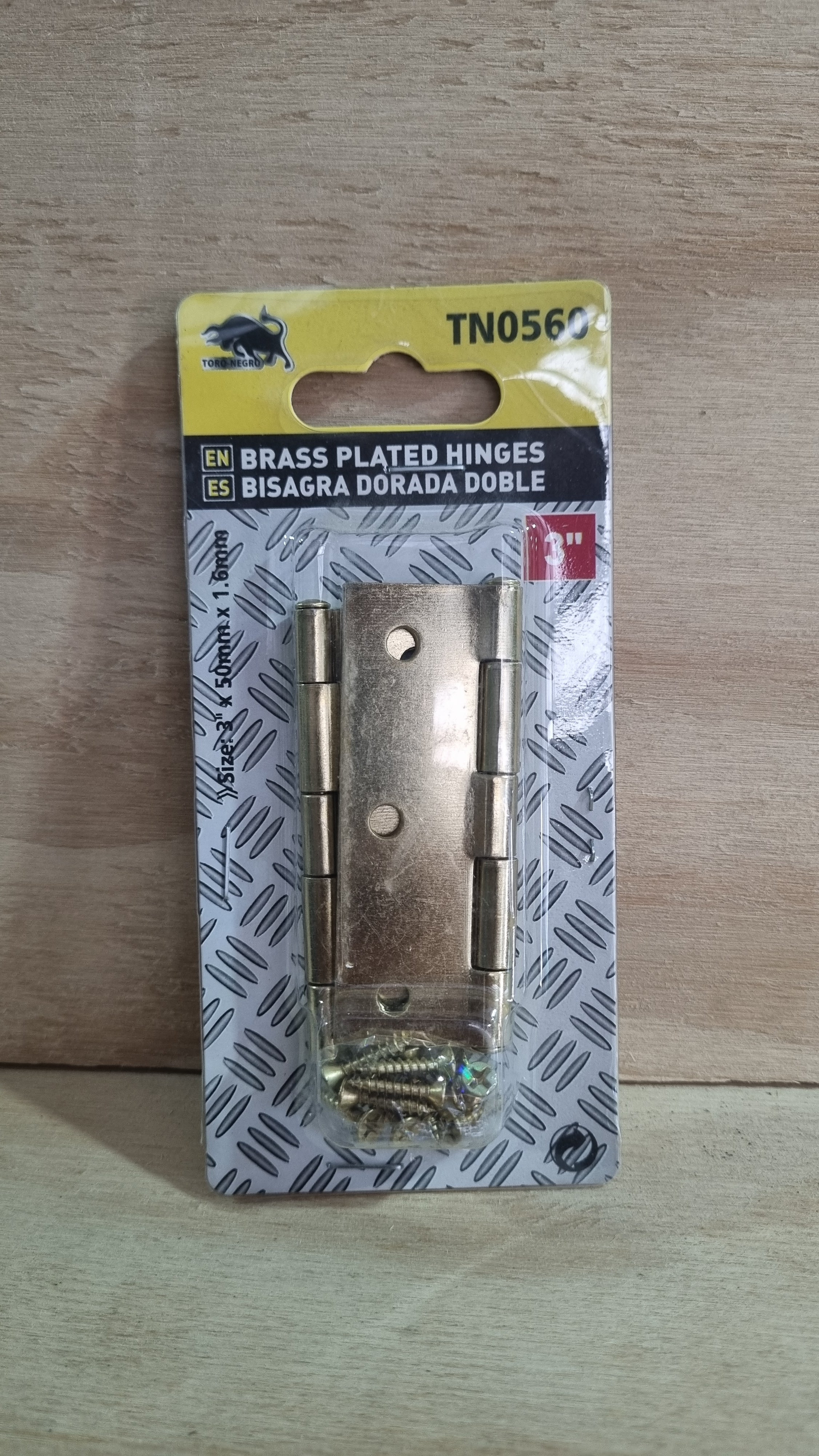 Bisagra dorada doble 3" - 2 Unidades