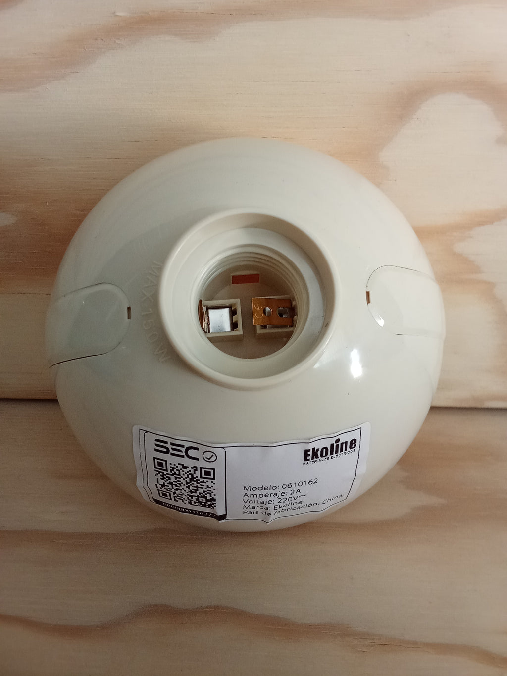 Porta Lámpara Base Recta Ovalado Blanco