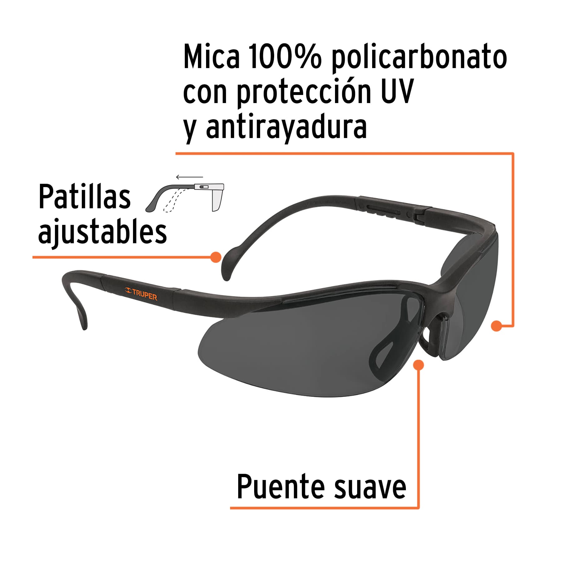 Lente Seguridad Negro - Truper