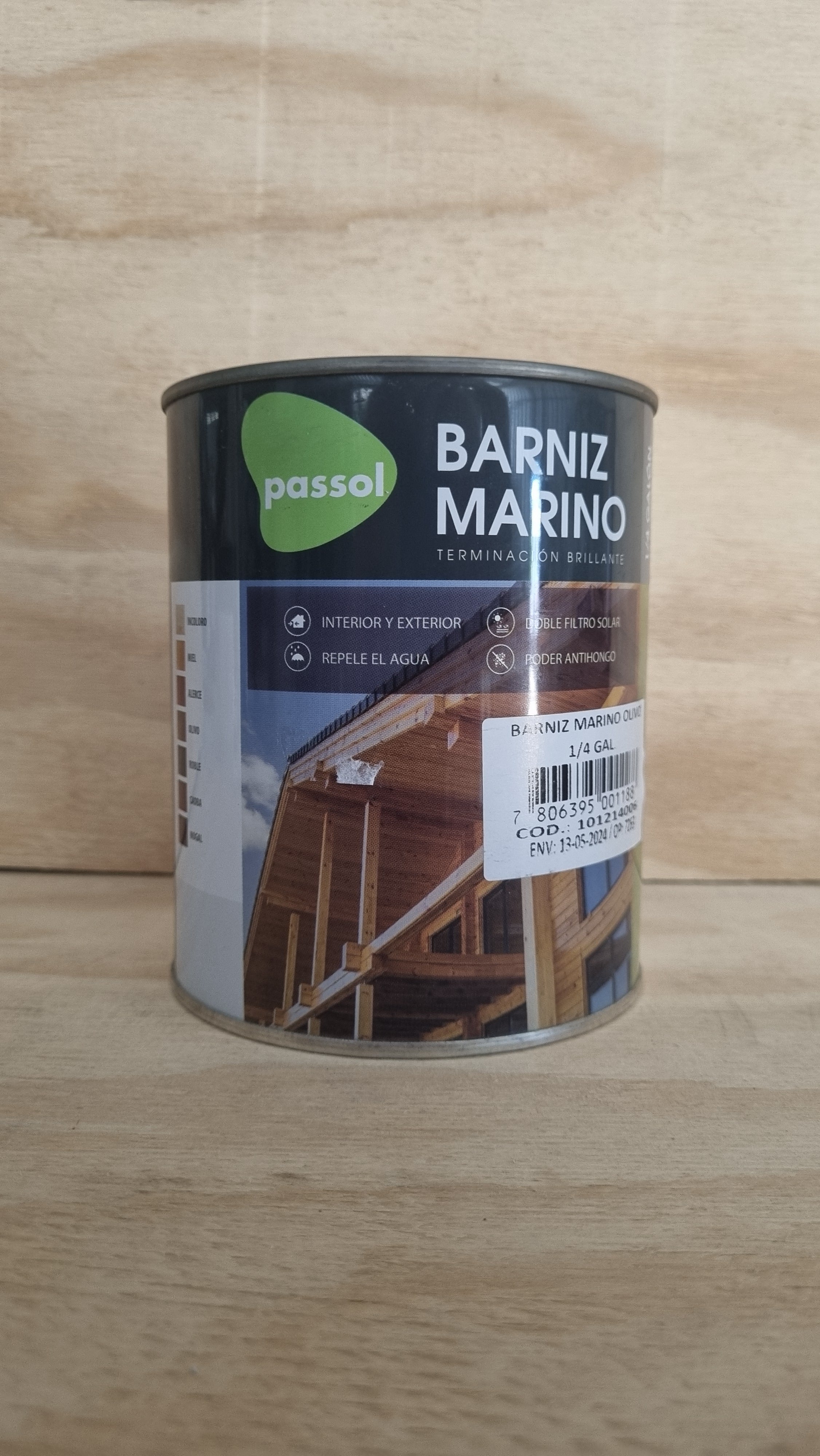 Barniz marino olivo 1/4 galón