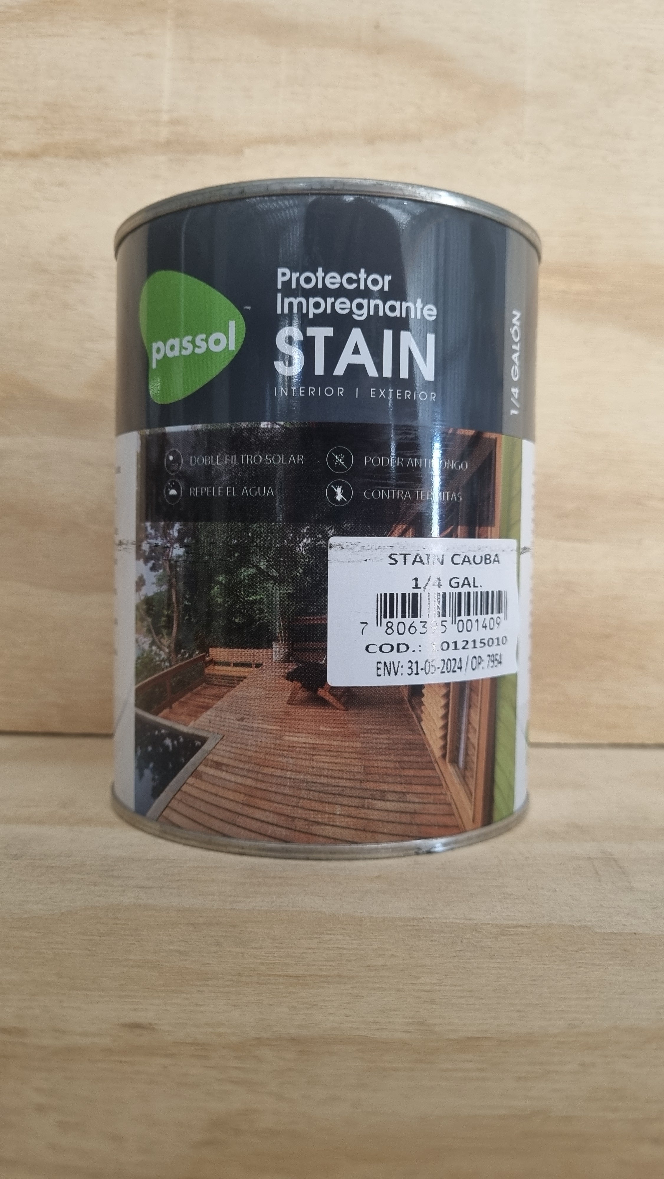 Protector Stain caoba - 1/4 galón