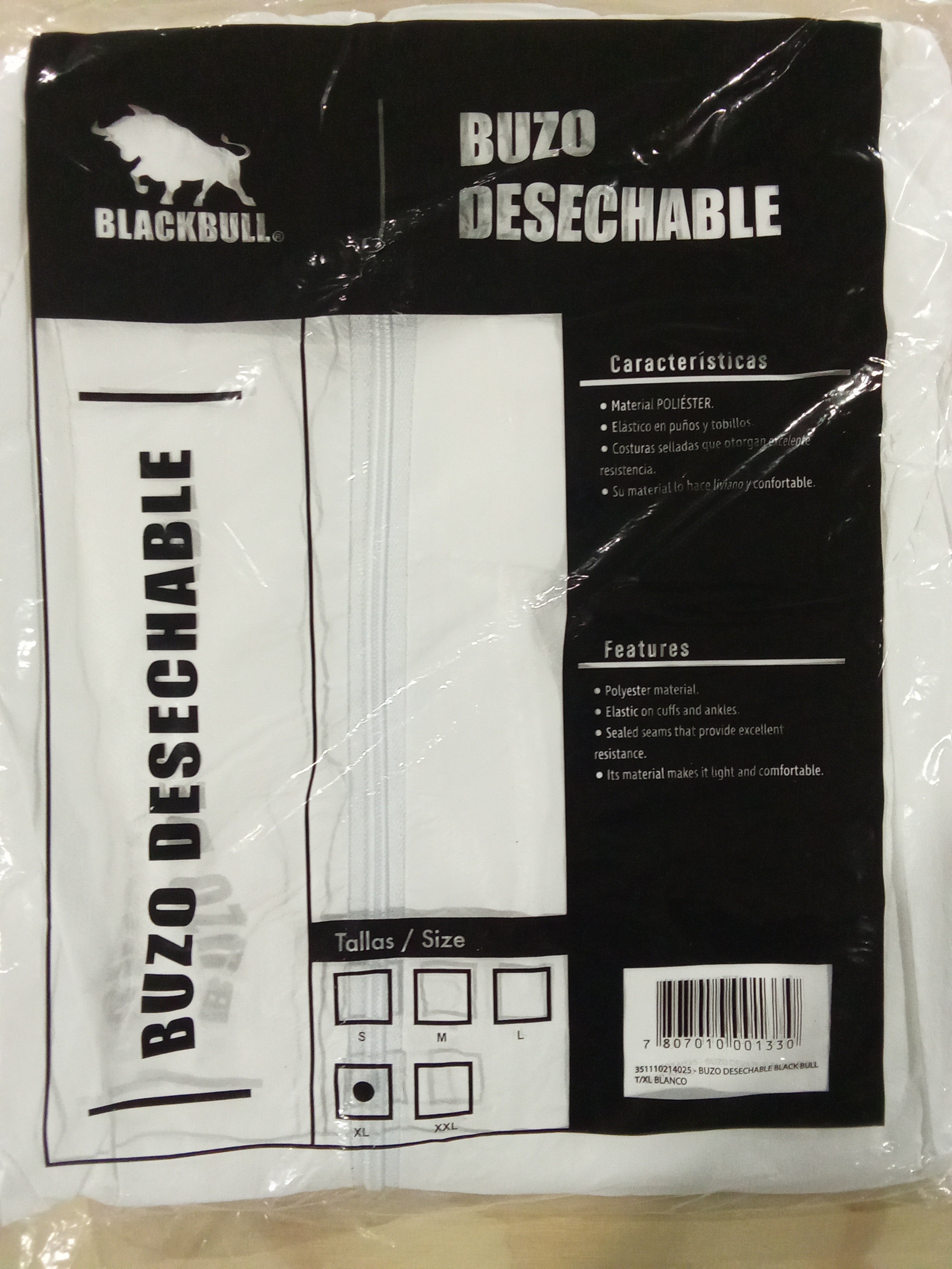 Overol Blanco Desechable Talla XL