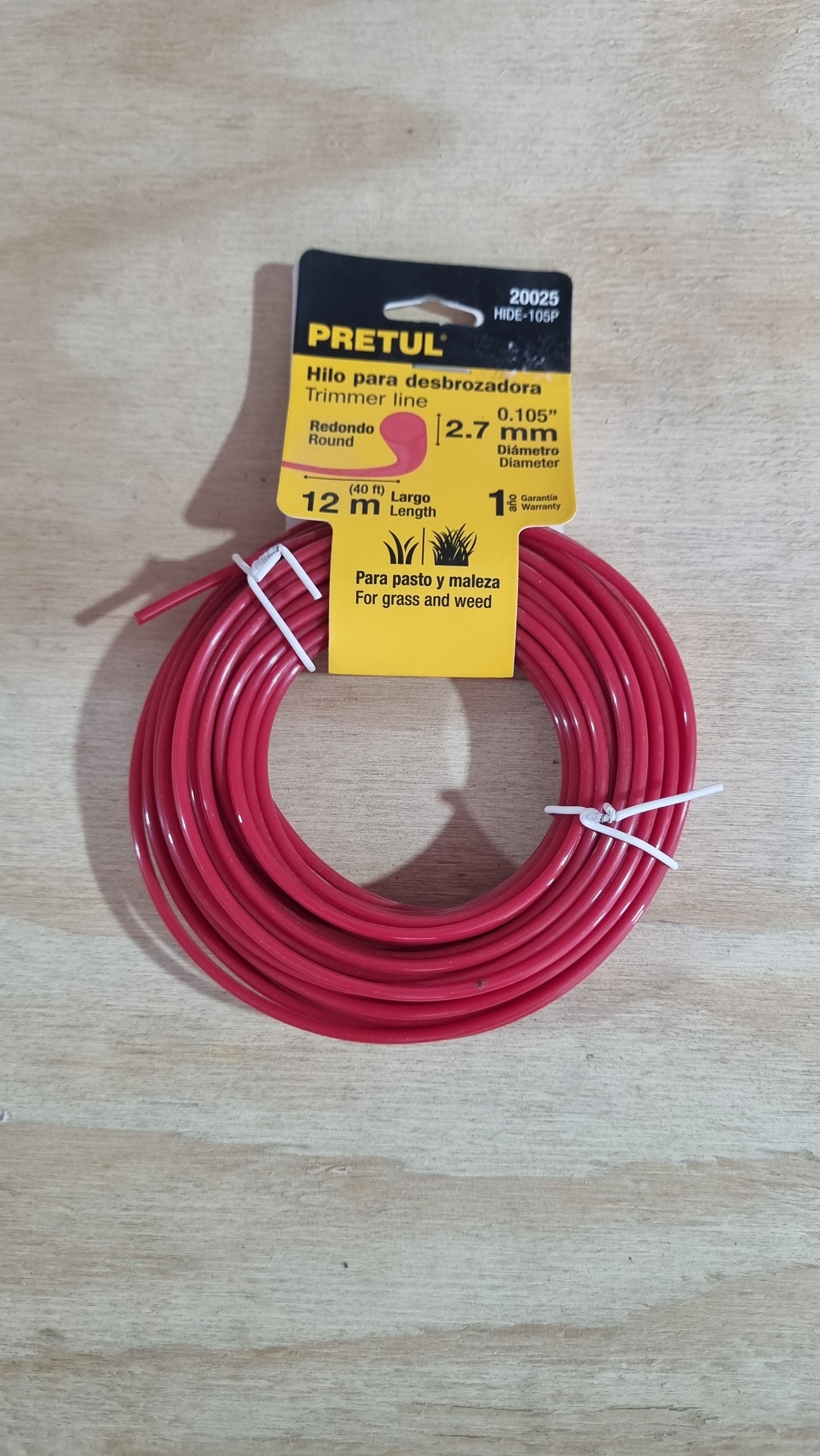Hilo Para Desbrozadora 2.7mm x 12m