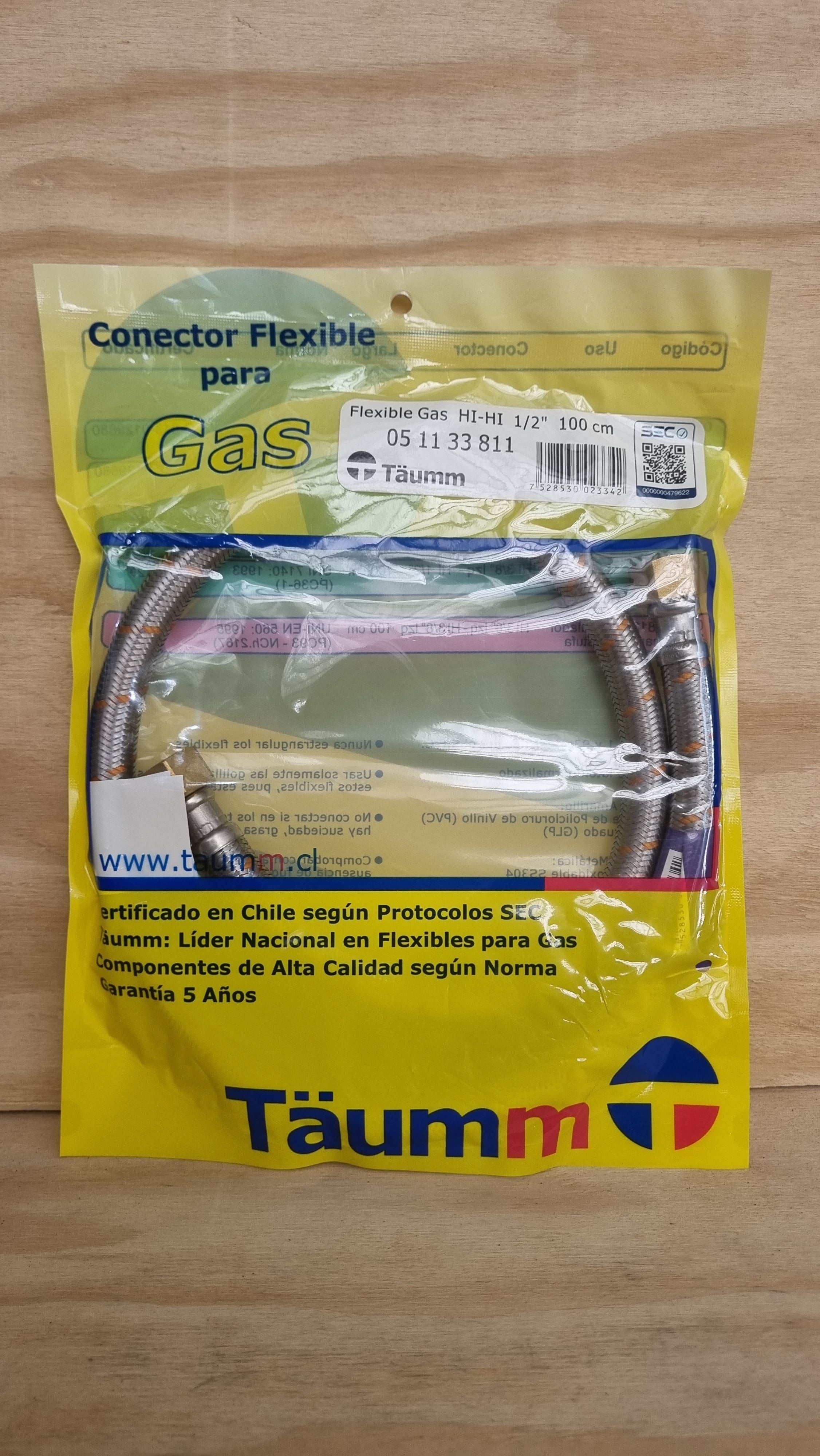 Conector Flexible Para Gas Hi-Hi 1/2" 100cm