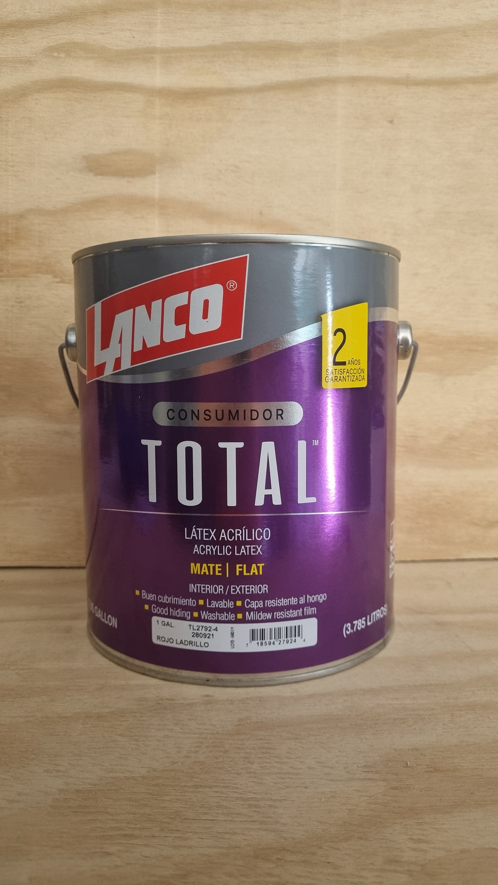 Látex acrílico color rojo ladrillo 1 galón