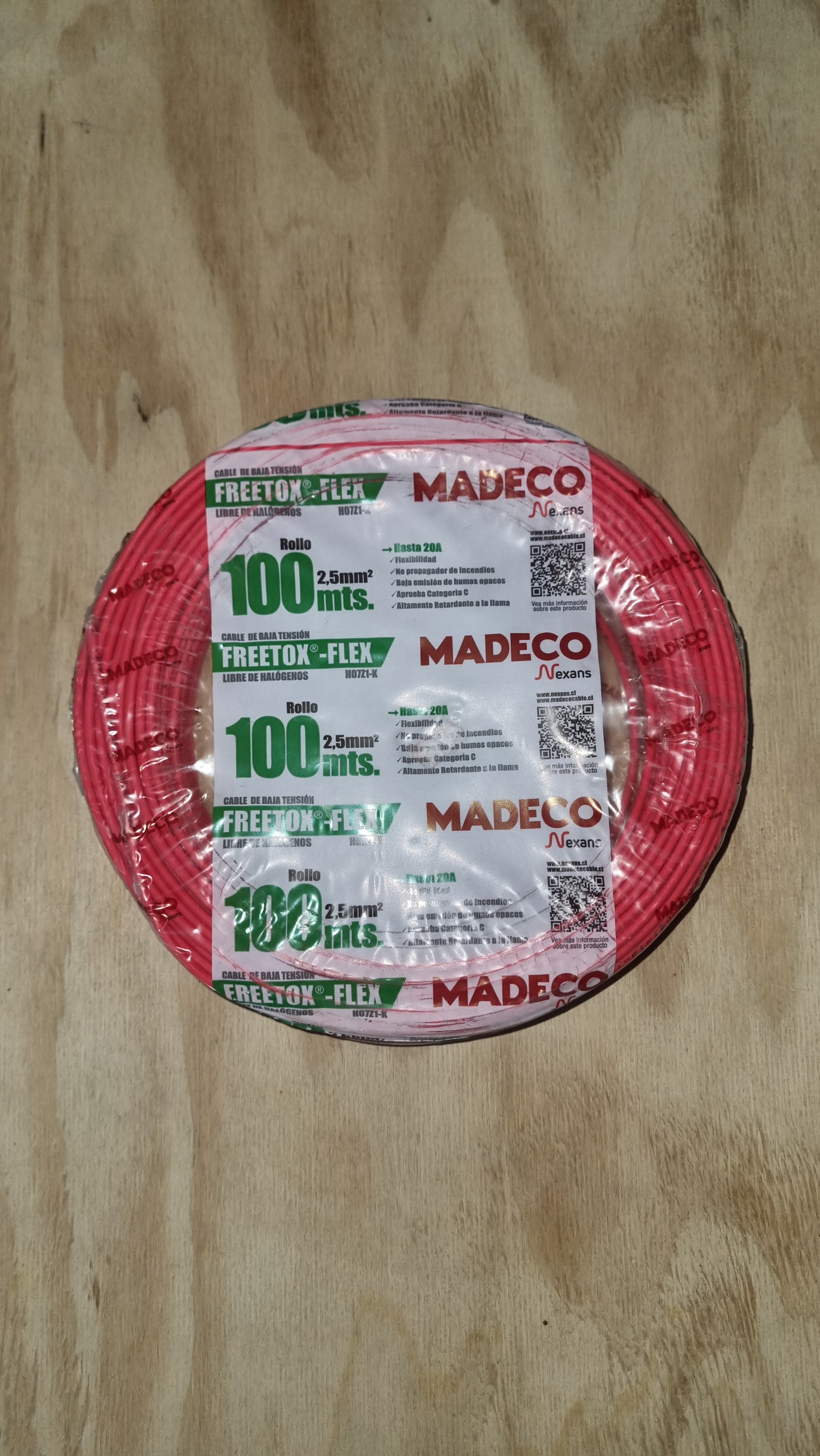 Cable Rojo 2.5mm2  (100 Metros)
