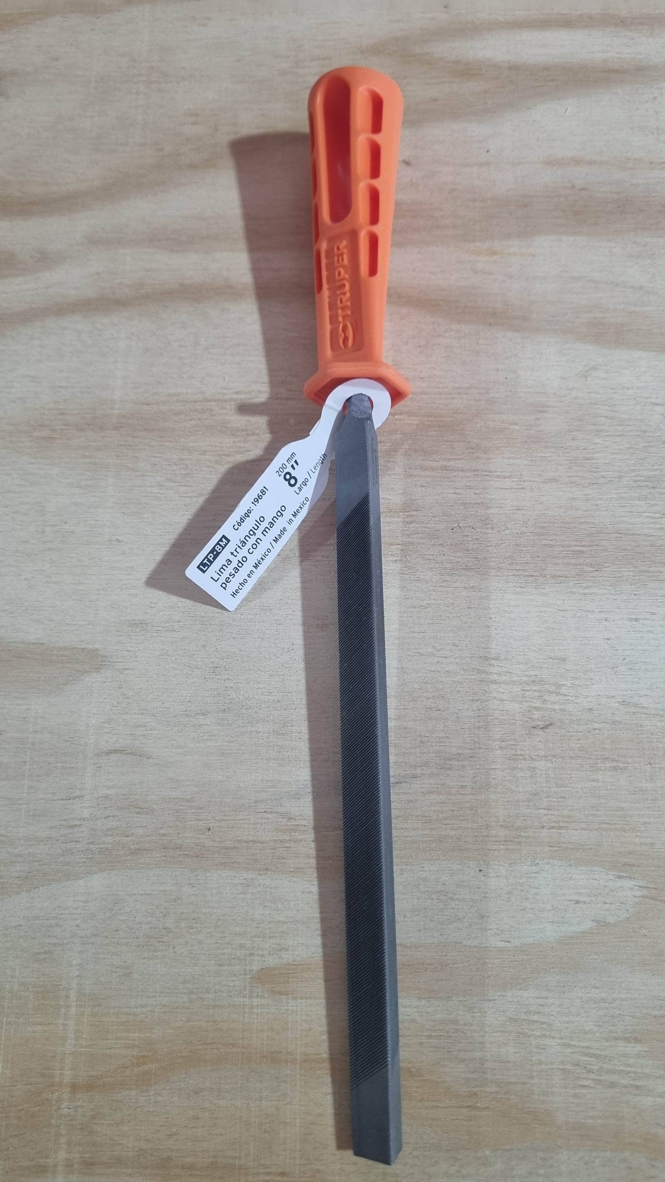 Lima triangulo pesado con mango 8"